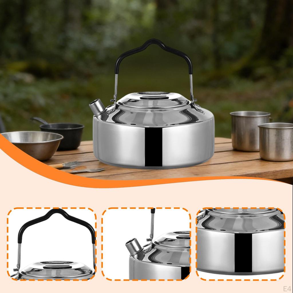 Camping Kettle Tea Coffee Pot Quick Heat Lightweight Teapot Water for Road Trip Picnic