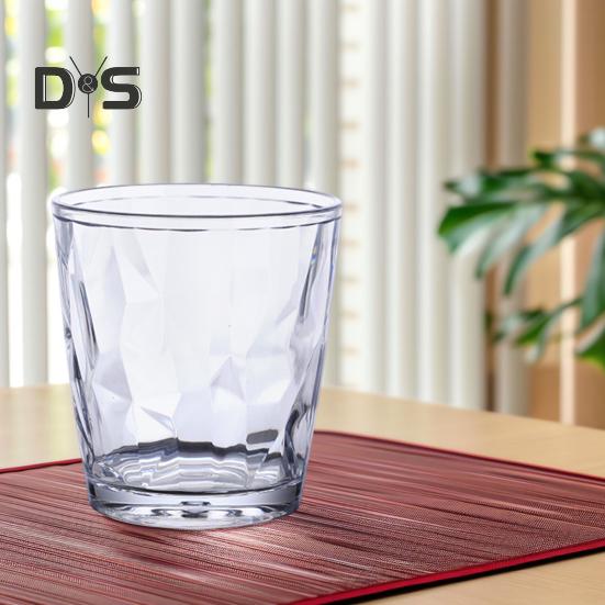 Barevné průsvitné kelímky na vodu 310ml s diamantovým vzorem, nerozbitné, tepelně odolné, bez BPA, stohovatelné sklenice pro domácí večírky a restaurace