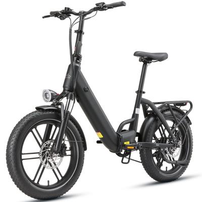 MAXTRON Ilex hopfällbar elcykel med feta däck 20 tum 7-växlad Hydrauliska skivbromsar