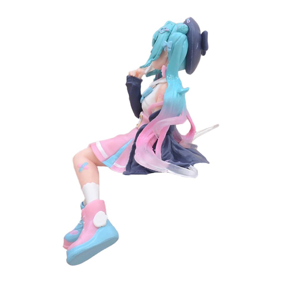 New In Stock Anime Figure Toys Cute Anime MIKU Sitting Position PVC Action Figurine Kawaii Cartoon Model Doll Birthday Gifts Kid