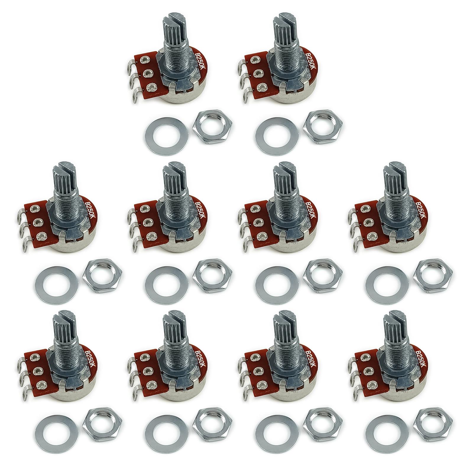 

10PCS 18mm Metal Guitar Pots Musical Instrument Component Suitable for Precision Sound Adjustment on Guitars and Basses B250K