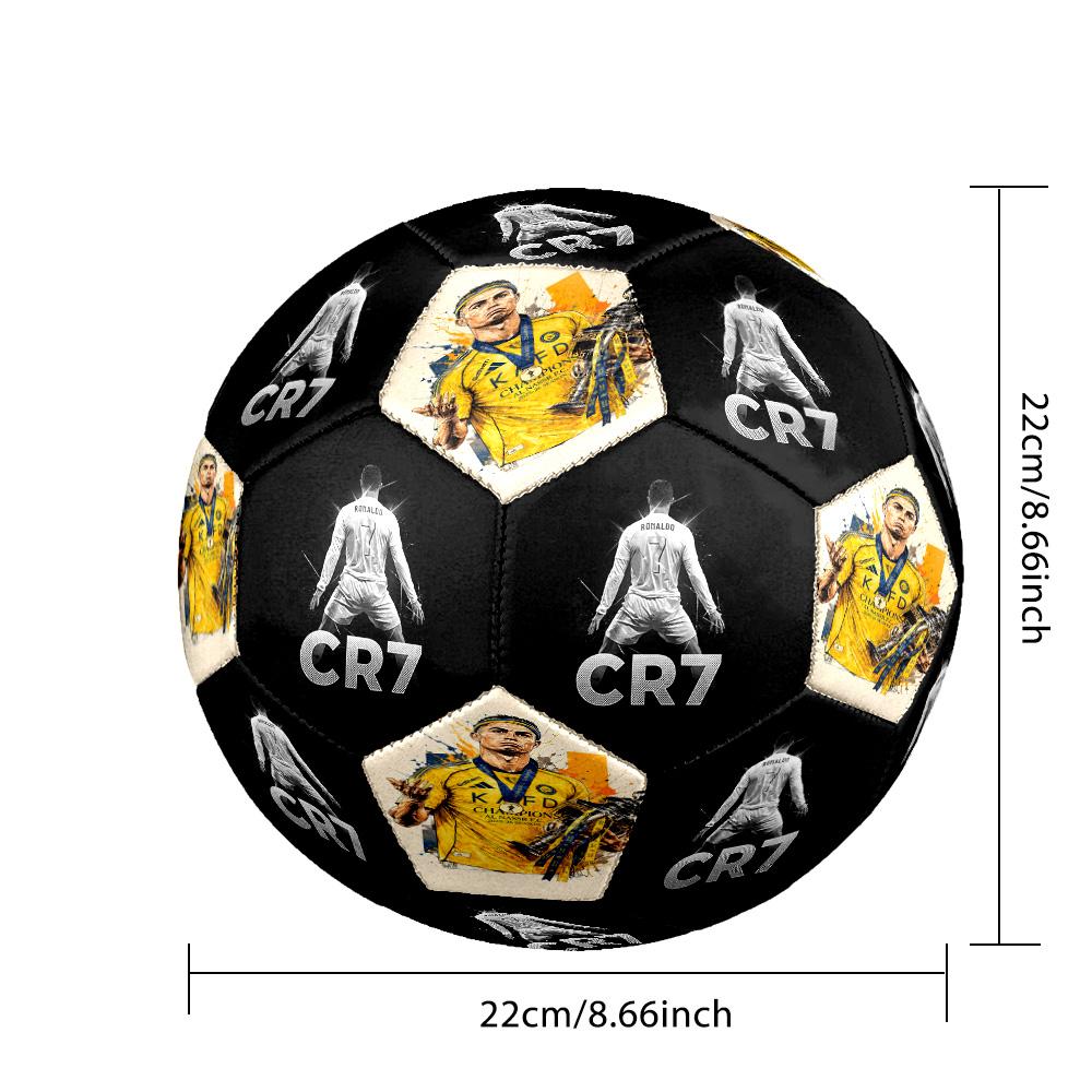 Ronaldo's Portugal Celebration Soccer Ball Size 5 Football Machine-Stitched Indoor/Outdoor Universal Football