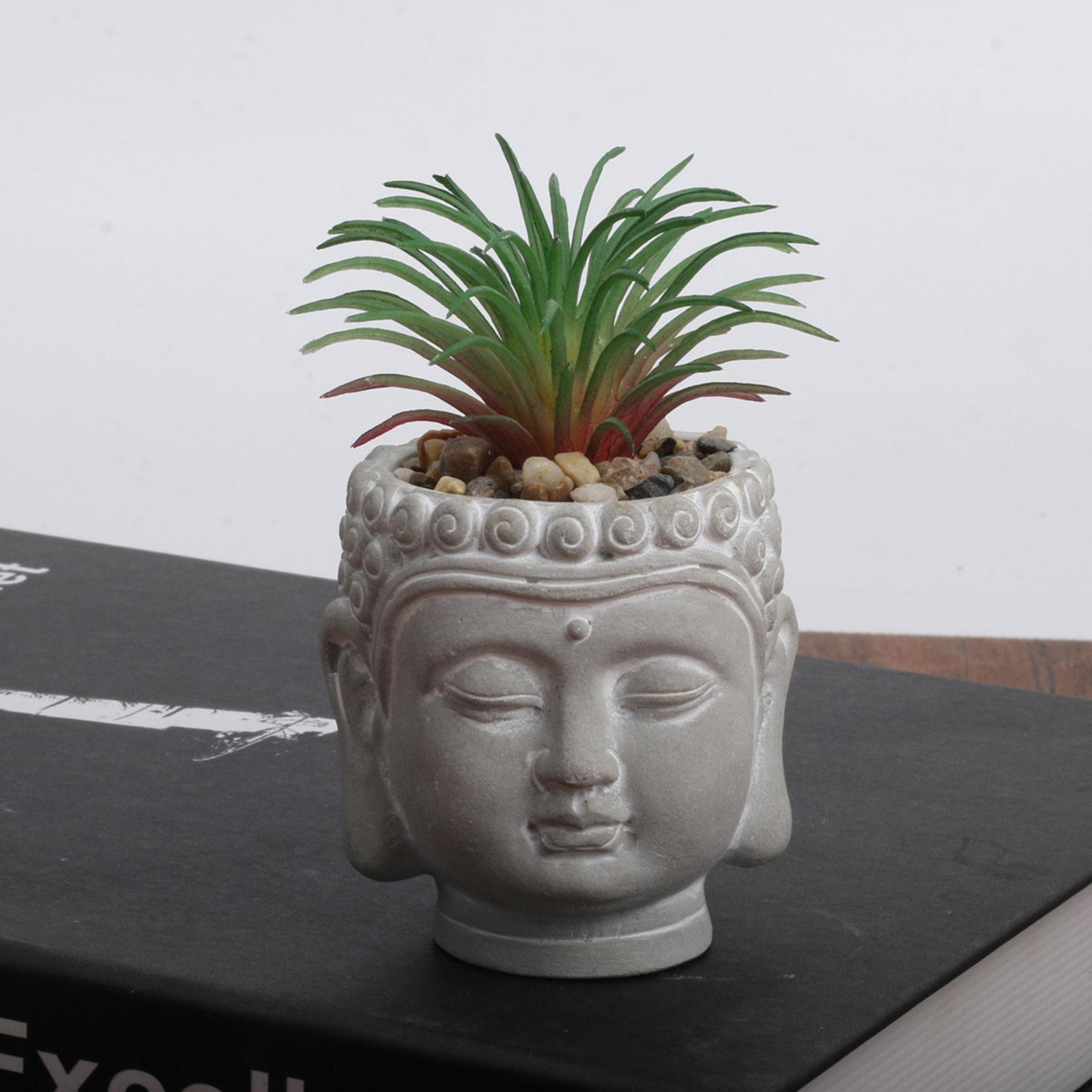 

Голова Будды Цветочный горшок Ваза с бутонами Кашпо Декор Скульптура Контейнеры для растений для стола Центральная часть Домашний офис Рабочий стол Кухня