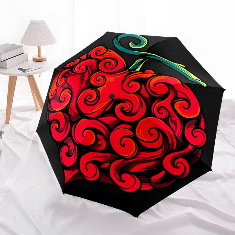 1pc Swirl Heart Design Automatic Open/close Folding Umbrella, Compact Portable Travel Umbrella,Cute Umbrella, Durable Construction Yy250804082