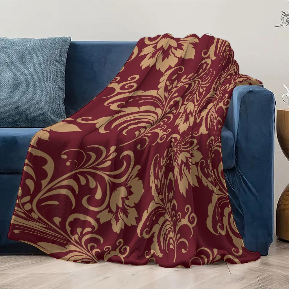 Luxurious Floral Velvet Throw Blanket Sofa Bed Bedroom Decoration Decorative Soft Warm Blanket for Home Living Room