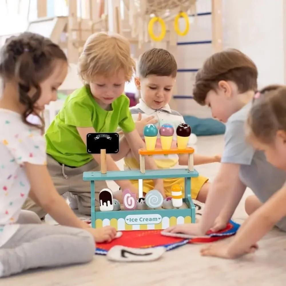 Pretend Play Play House Toys Montessori Simulation Kitchen Toy Ice Cream Shop Toys  Kids Play