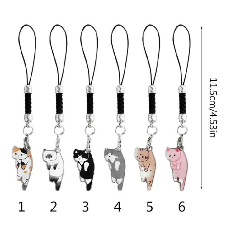 Lovely Cat Charm Strap Lanyard Anti-Lost Phone String Keychain for Bag Backpack