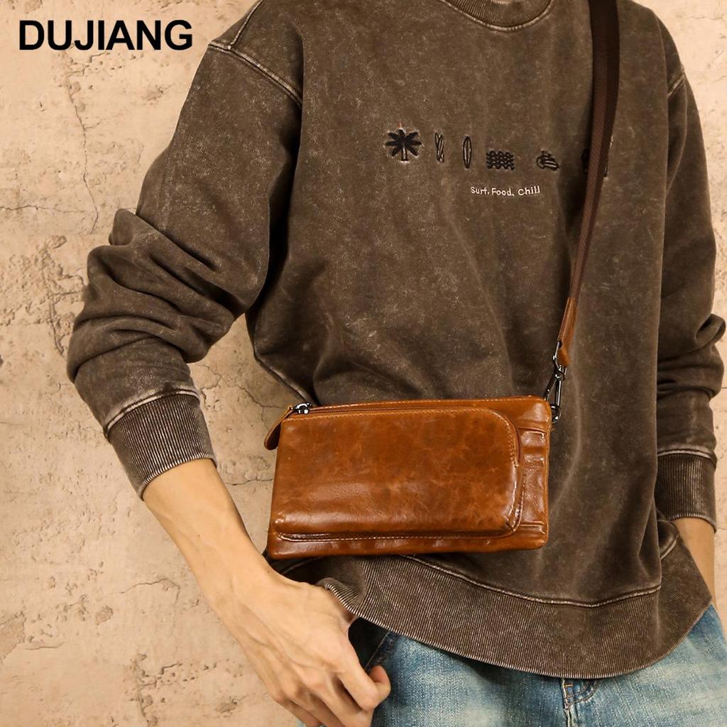 Men's Genuine Leather Vintage Shoulder Chest Bag - Casual High-End Messenger Bag