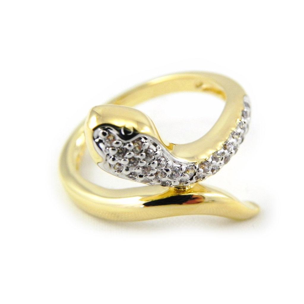 Gold Plated Ring 'Temptation' Golden White - 18 Mm
