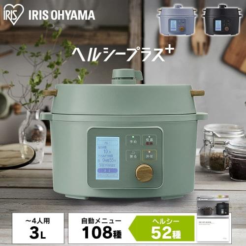 IRIS OHYAMA Electric Pressure Cooker, 3L, LCD Type, KPC-MA3-B, Black