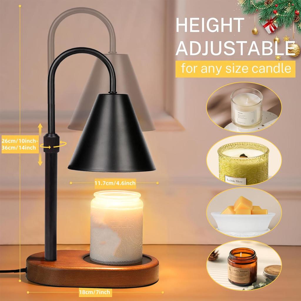 Candle Warmer Lamp with Timer 35W 3000K Warm Light Dimmable Electric Candles Melting Light for Wax Jar Candles EU Plug 220V