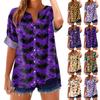 Women's Fashionable, Casual, Comfortable, Loose-Fitting Halloween Print Top