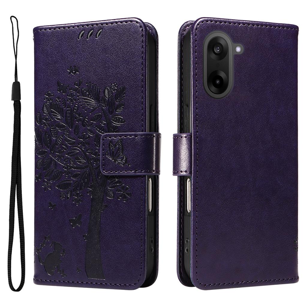 For OnePlus Nord CE5 5G/OnePlus Ace 5 Racing 5G Phone Case with Stand Cat Tree Pattern Leather Wallet Mobile Cover