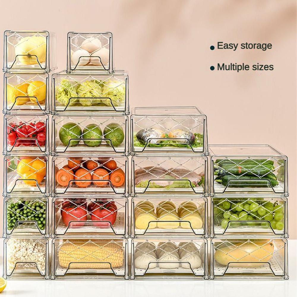 Fruit Preservation Box Refrigerator Storage Drawer Fresh Storage High Transparency Boxes Refrigerator Storage Box Crisper Cans