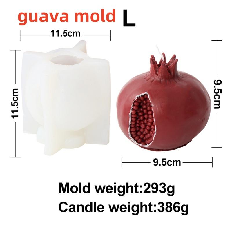 3D Grote Rode Granaatappel Kaarsvorm Siliconen Ananas Ananas Zeep Was Maken Emulatie Guave Fruit Mango Epoxy Hars Huisdecoratie