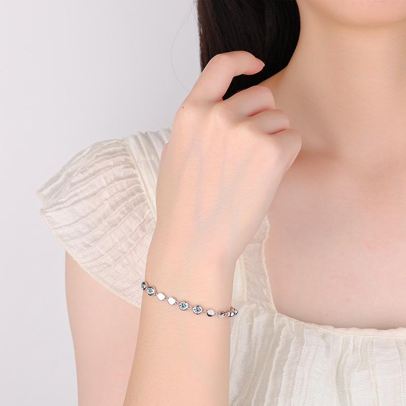 S925 Sterling Silver Moissanite Bracelet - High-End Fashion Jewelry