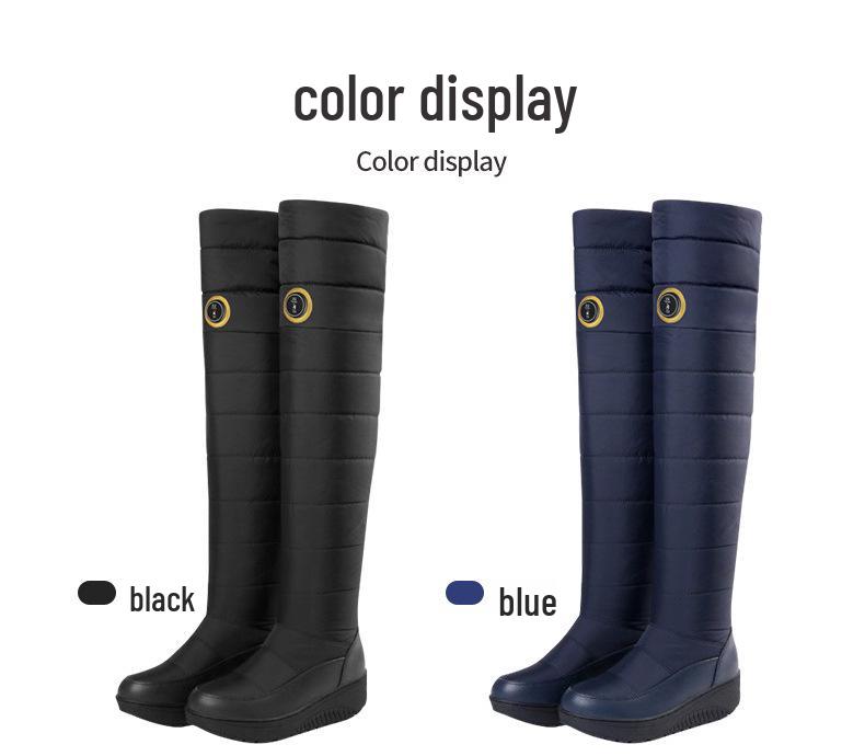 Electric Heated Over-the-Knee Boots with Intelligent Temperature Control - Winter Warm Plush Cotton, Outdoor Antifreeze Footwear