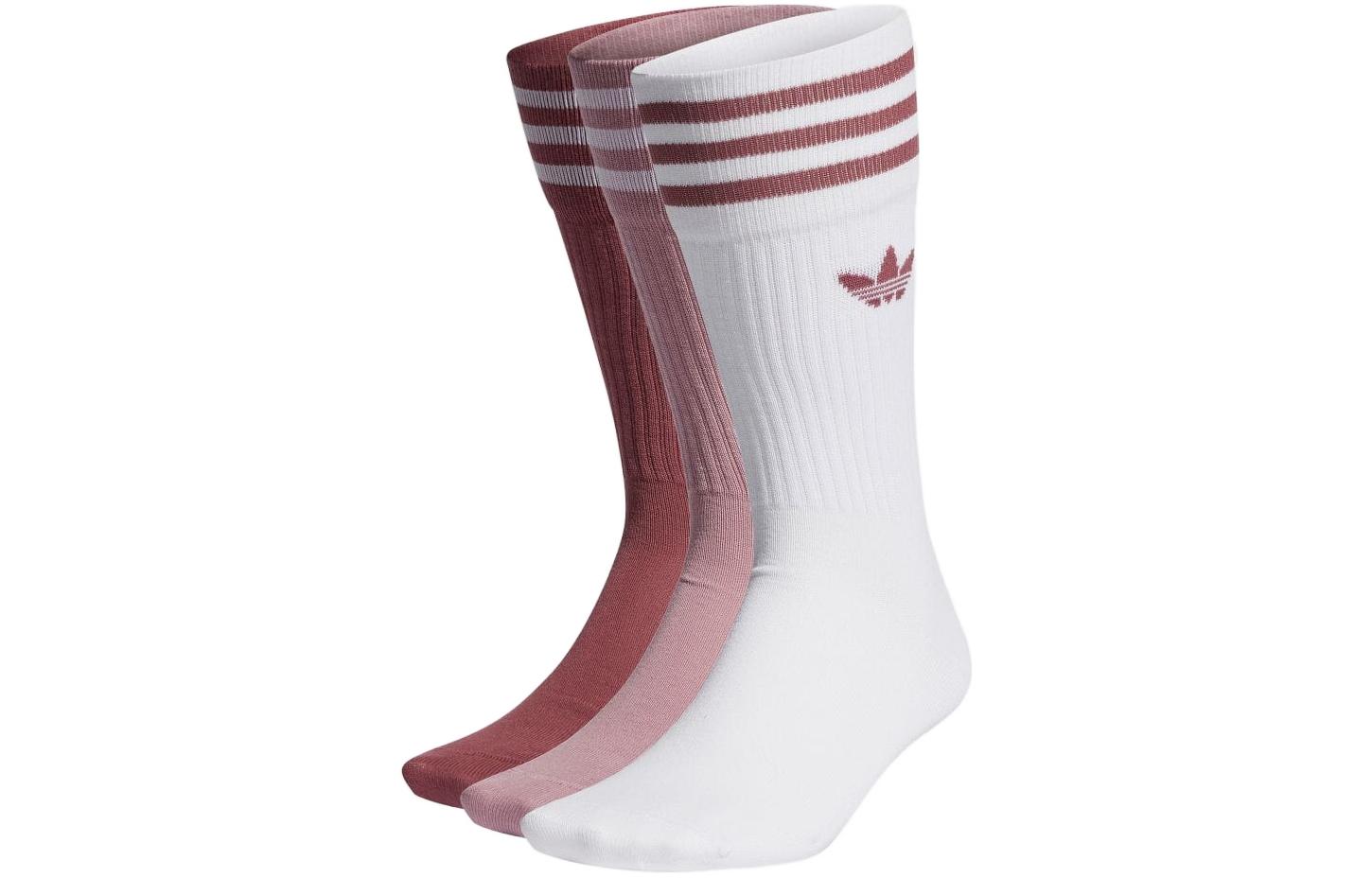 Adidas Originals Crew Socks Unisex 3 Pack White/Magical Purple Red/Dark Red HC9560 M