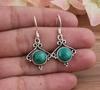 Malachite Gemstone Solid 925 Sterling Silver Handmade Boho Designer Dangler Earring