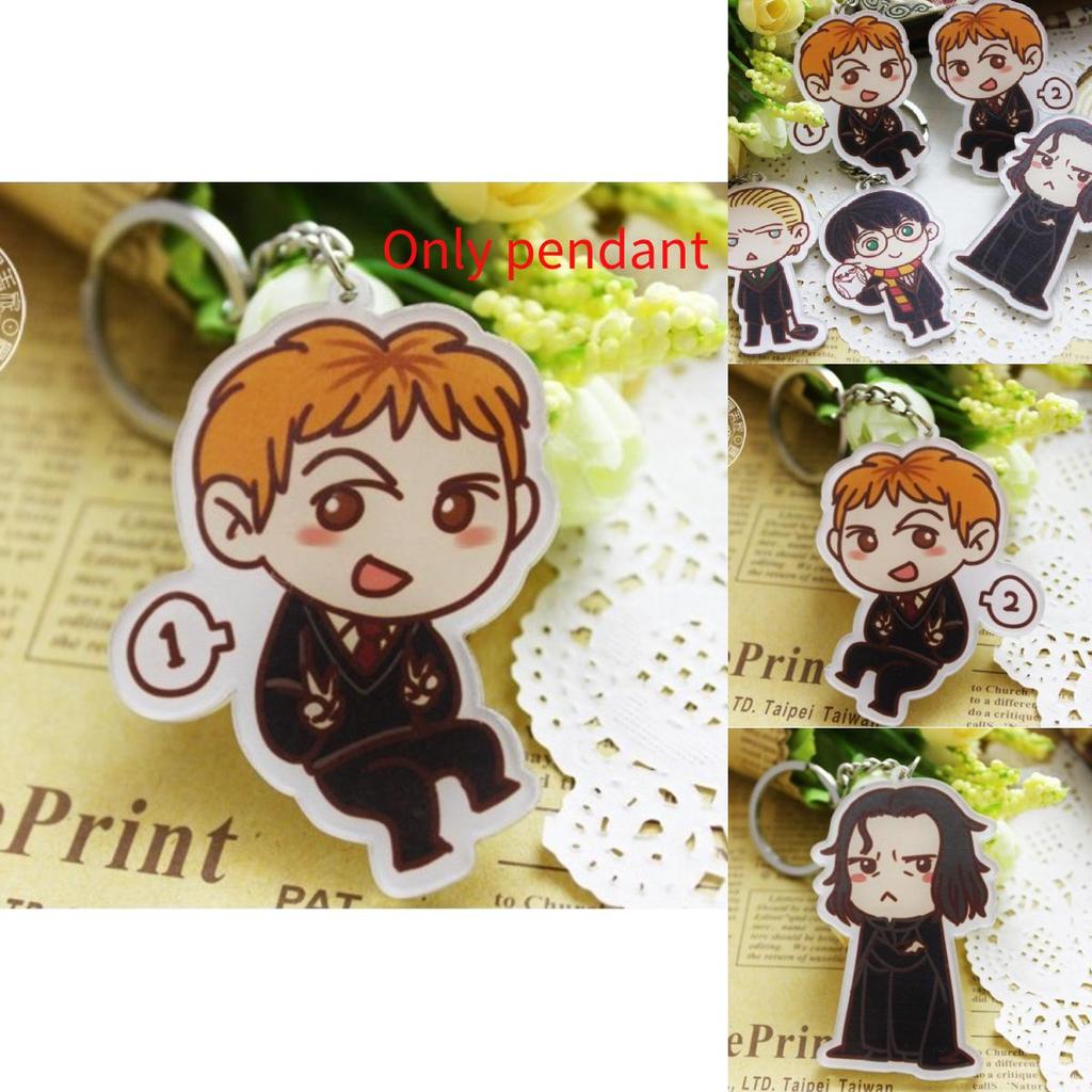 Cartoon Harry Potter Snape Malfoy George Bill Movie Character Pendant Keychain For Gift Giving And Travel Souvenir