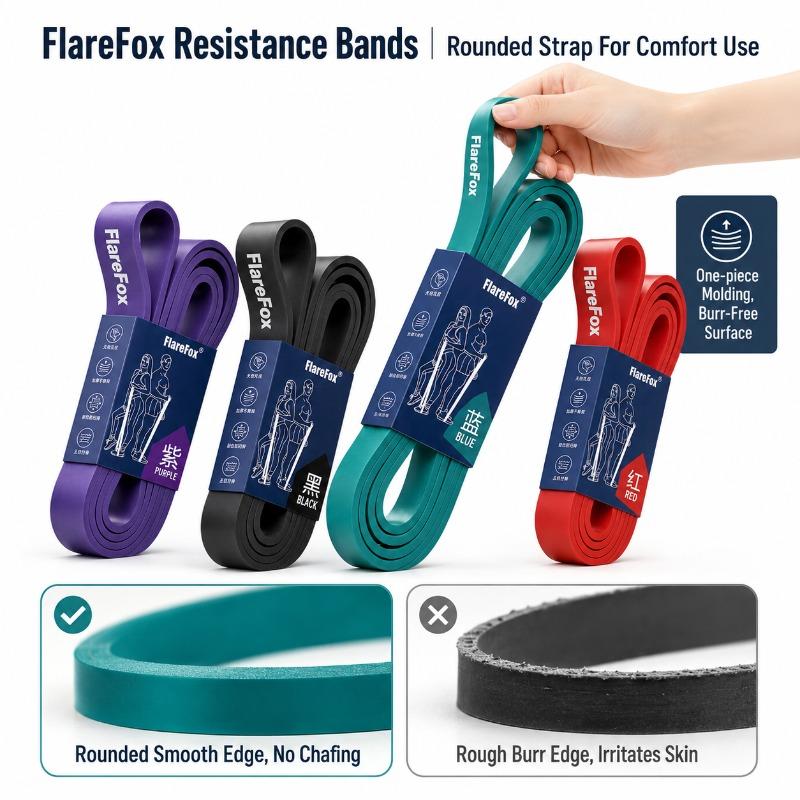 FlareFox Multiple Resistance Bands Set Pull-up Assist Straps Strength Agility Training Handy Gym Equipment for Home CrossFit 3