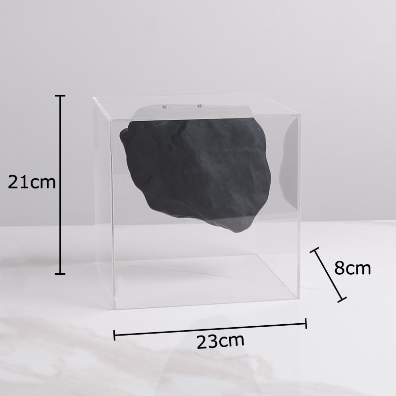 Minimalist Abstract Character Resin Statue Acrylic Display Box Desk Decoration Creative Figures Sculpture Room Aesthetic Decor