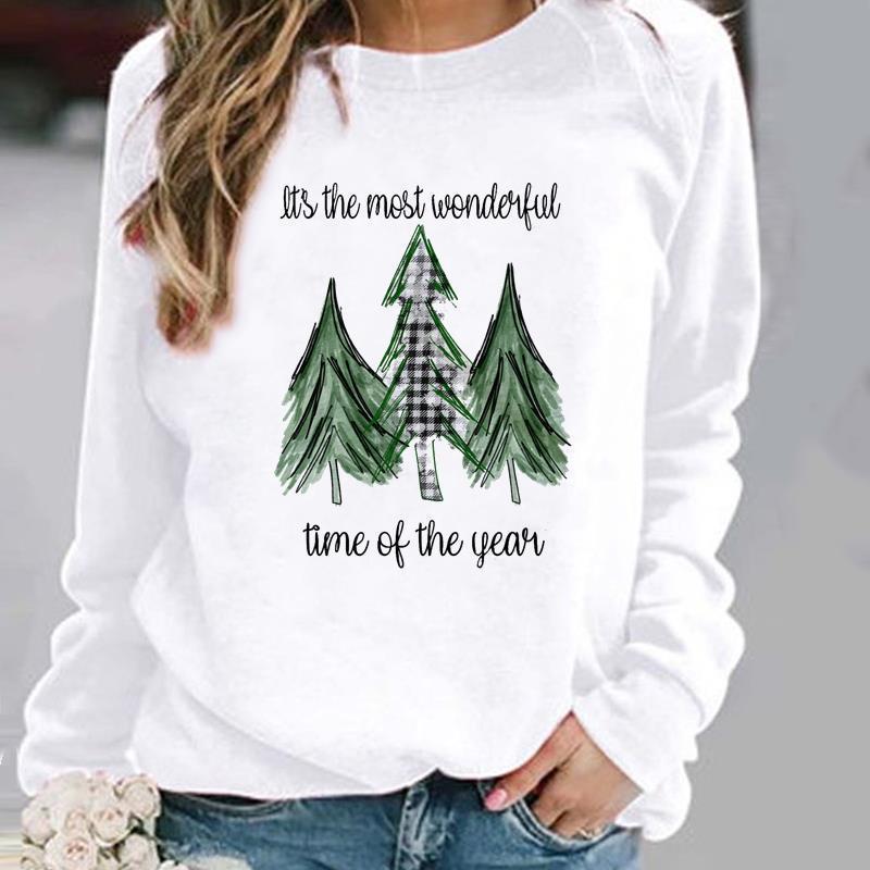 Women's Christmas Tree Style Pullover Hoodie