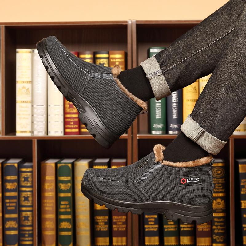 Winter old Beijing cloth shoes large size men's cotton shoes warm and piled thickened trendy versatile non-slip casual men's shoes