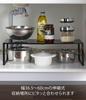 Yamazaki (Yamazaki Industries) Extendable Storage Shelf, Black, Approx. W36.5-60 X D23 X H18cm, Tower Series, Under-Sink Storage, Kitchen Rack, 3866