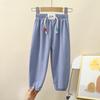 Kids' Summer Mosquito-Proof Ice Silk Pants - Lightweight 9/10 Length for Boys and Girls