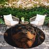 Black Rottweiler pattern round rug,Carpet Rug for Living Room Bedroom  Playroom ,Non-slip Floor Mat,Holiday Gifts and Birthday Gifts.