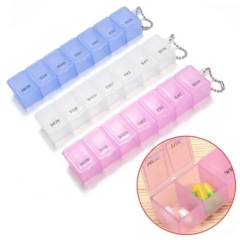 Random Color Style 7 Days Pill Medicine Box Weekly Tablet Holder Storage Container Case Pill Box Splitter Pill Case Organizer