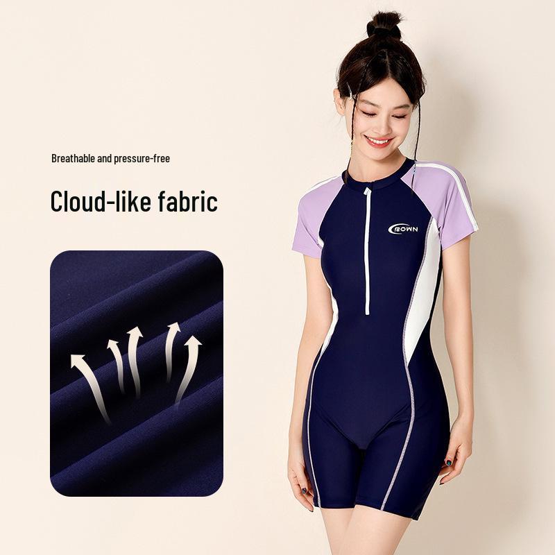 2025 Women's High-End One-Piece Swimsuit: Stylish, Plus Size, and Conservative for Hot Springs and Racing Pools