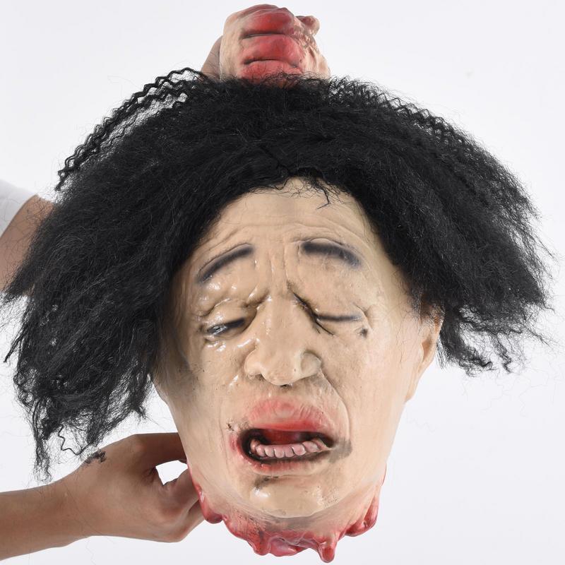 Broken Head Haunted House Secret Room Escape Simulation Human Head Movie Horror Severed Head Creative Trick Prop Halloween Decor