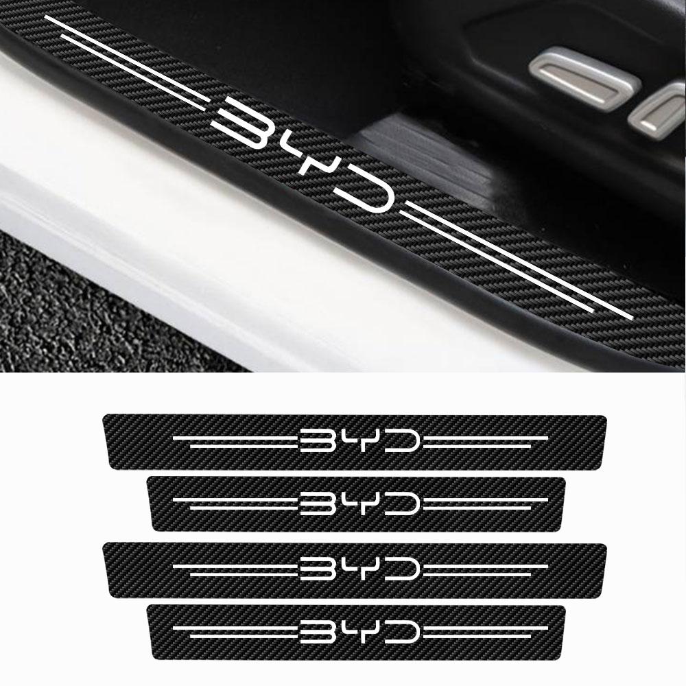 4Pcs Car Door Sill Threshold Anti Scratch Stickers For BYD Sealion 7 Seal Song Plus Seagull Auto Trunk Bumper Strip Accessories