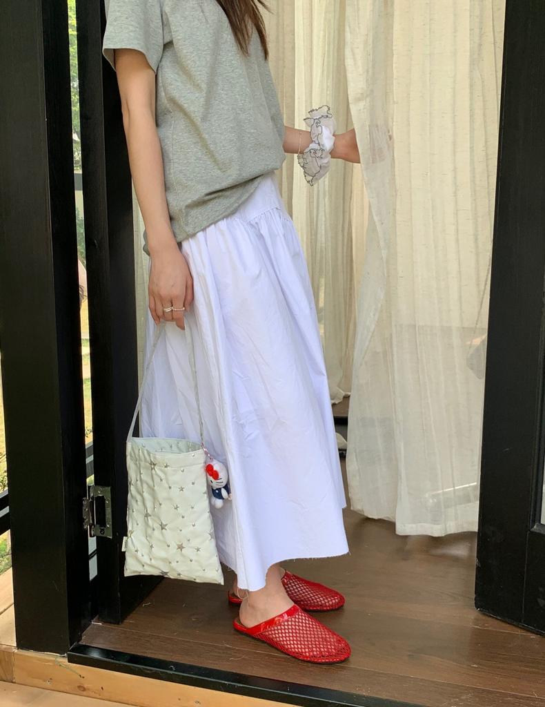 2025 spring and summer new fishing net hollow round head breathable light flat bottom half slippers women's fashion comfortable simple