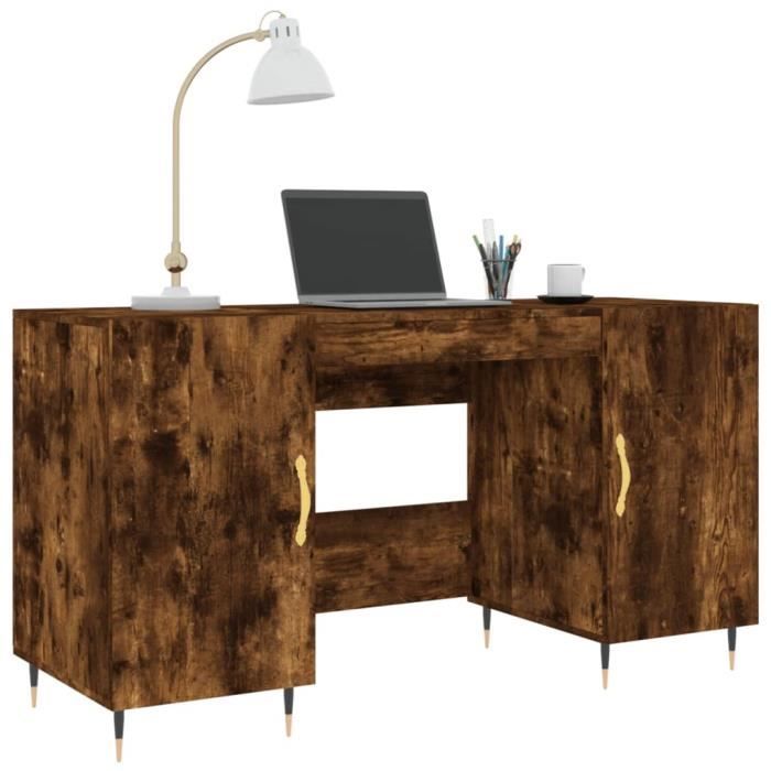 VidaXL Bureau chêne fumé 140x50x75 cm bois d'ingénierie 829529