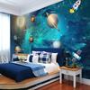 Weltraum Universum 3D Tapete Kinderzimmer Schlafzimmer Sternenhimmel Planet Tapete 3D Stereo Cartoon Wandbild 3D Fresko