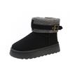 Large Size Fluffy Snow Boots for Women's Autumn and Winter New Velvet Thickened Large Cotton Warm Cotton Shoes Cotton Boots for Women
