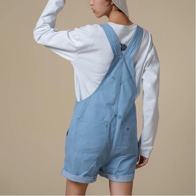 Vans Tkané Prané Šortky na Kšandy Dámské šortky Modré VN00074GTTJ