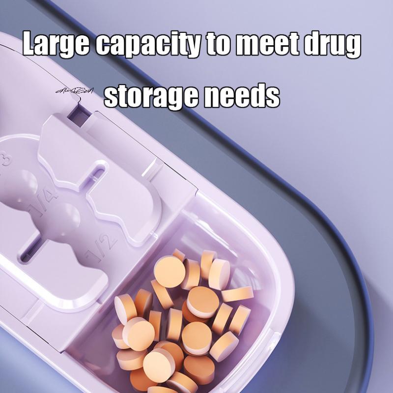 Portable Medicine Cutter, Precise Cutting Into Half, Third, Quarter Drug Divider, Tablet Splitting Pills, Organizer, 3in 1