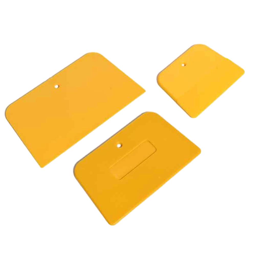 3Pcs Plastic Film Scraper Remove Air Bubbles Hard Soft Trapezoidal Plastic Scraper Automotive Bodywork Painting Putty Scraper