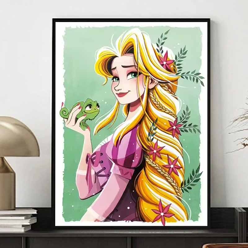 Disney Diamond Painting Rapunzels Fresh and Healing Illustration Mosaic Art DIY Cross Stitch Embroidery Set Full Diamond Home Decor Gift