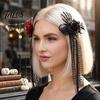Unique Skeleton Hand Clip Halloween Rose Hairpins, Gothic Lace Bow Ribbon Hair for Dramatic Embellishment Women Girls, Realistic Skull Finger