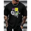 Herren-T-Shirt mit einem Kern-Print, inspiriert von klassischen Biker-Comics. Der Druck zeigt dynamische und humorvolle Szenen skurriler Reiter.
