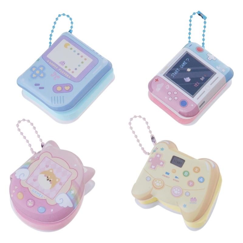 4PCS Cartoon Sticky Notes Features Soft Touches Portable Chain Attaches Note Pad for Convenient School Office Use