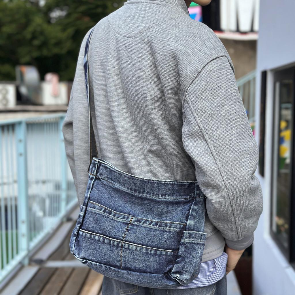 Crossbody Bag Boys Trendy Brand Youth Outdoor Commuter Denim Canvas Bag High Value Niche Tooling Shoulder Bag Women