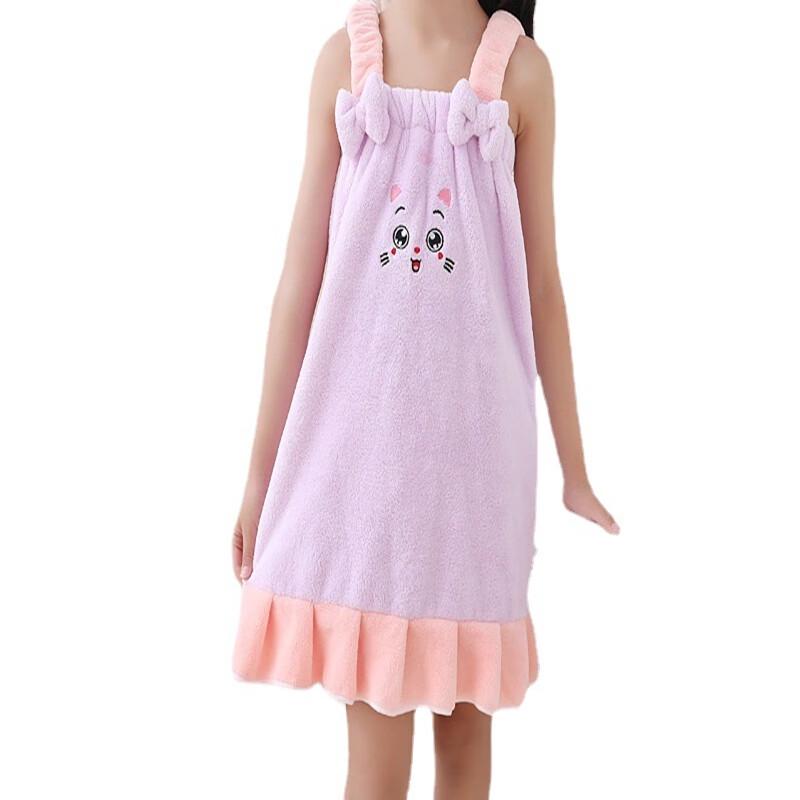 Brangdy Coral Fleece Strap Bath Skirt
