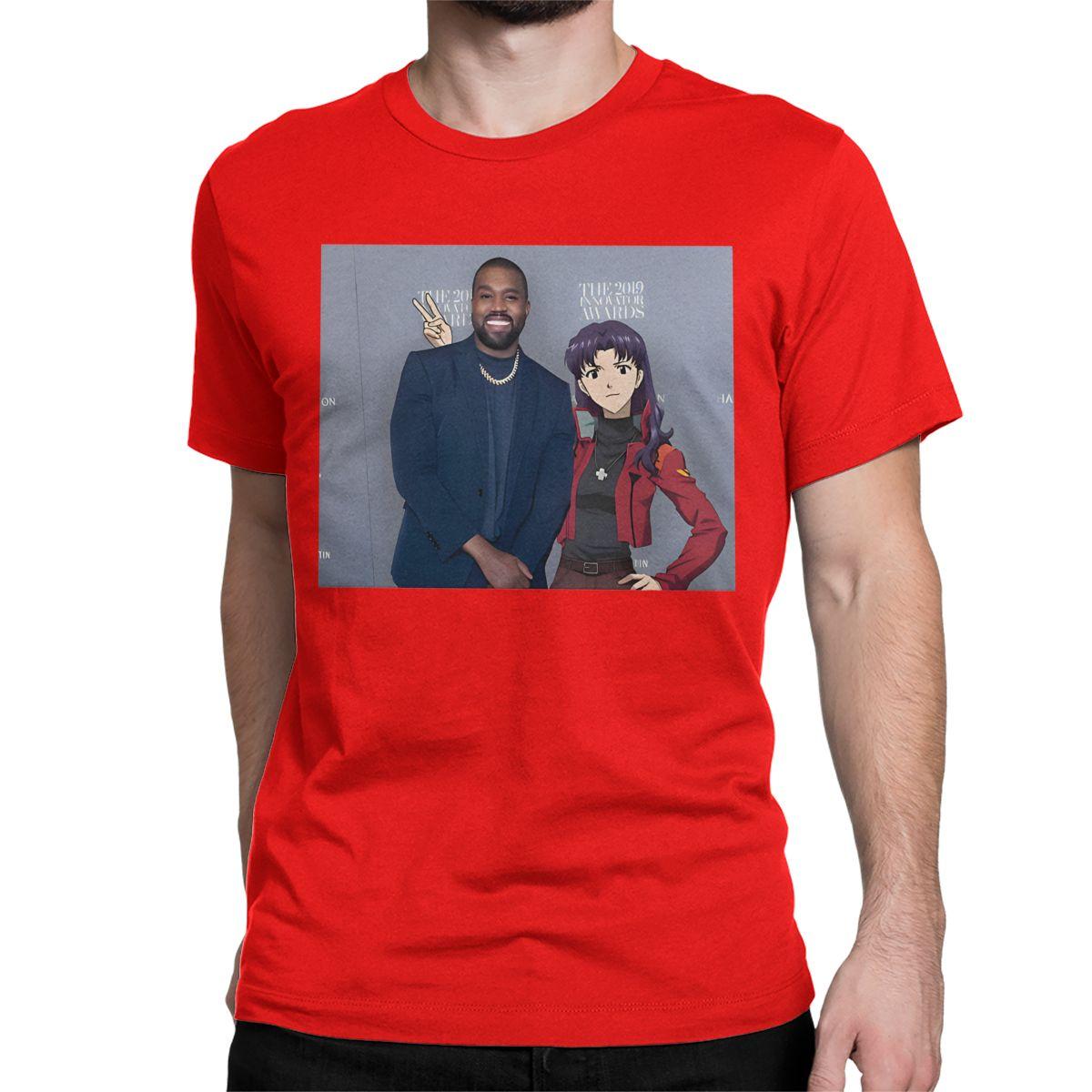 

Misato And Kanye West for Men Women T Shirts Meme Hip Hop Rap Style Humor Short Sleeve T-Shirts 100% Cotton New Arrival Clothing S