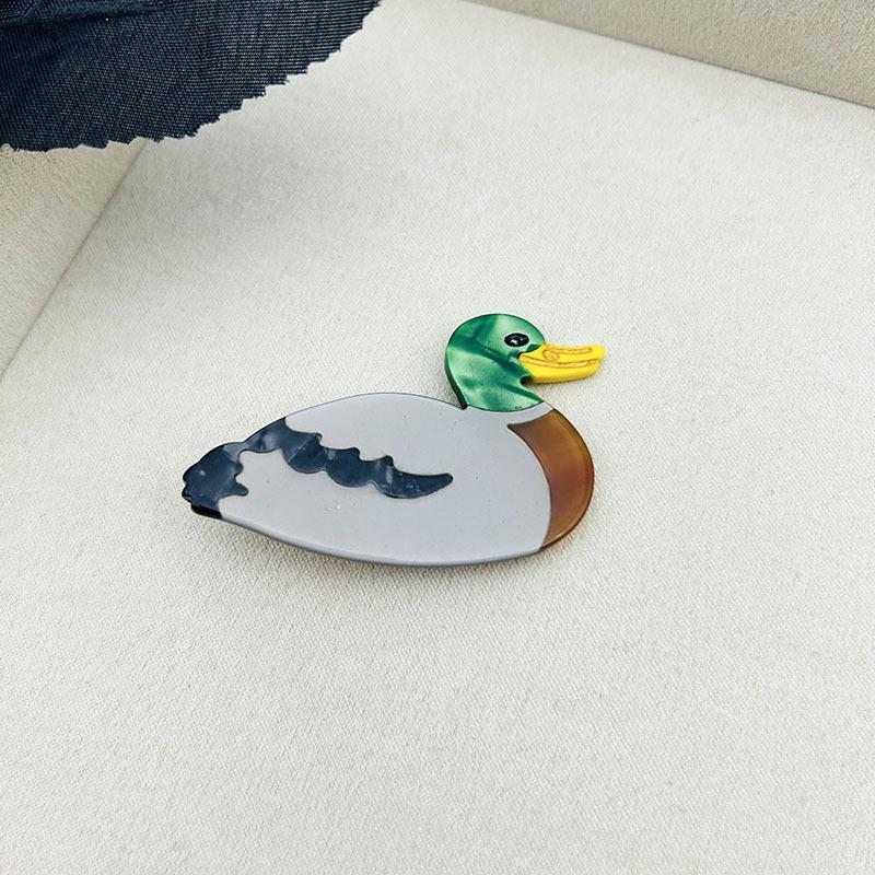 

Заколка для волос с французским дизайном в виде птицы, соответствующего цвета, заколка для волос с изображением акулы, заколка для волос с павлином, попугаем и уксусной кислотой 5